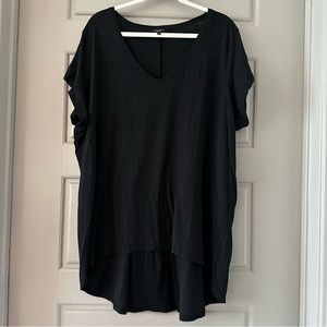 new look inspire black v-neck shirt